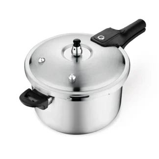 Olla A Presión Home Elements Aluminio 4.2lts Tapa En Acero Color Plateado