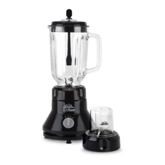 Licuadora Vaso Vidrio + Picatodo Multipower Home Elements Negra 500W
