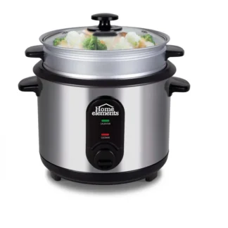 Olla Arrocera Home Elements 1.8 Litros Acero Inoxidable Con Vaporera